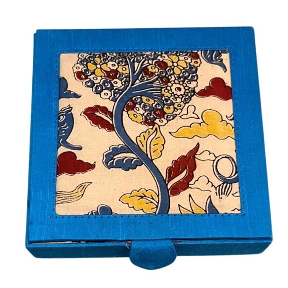 Handmade Ghicha Silk Kalamkari Jewelry Box - Picture 1 of 13